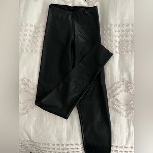 Black faux leather leggings